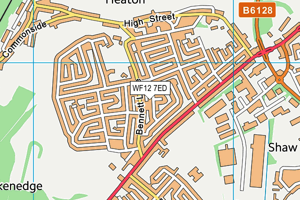 WF12 7ED map - OS VectorMap District (Ordnance Survey)