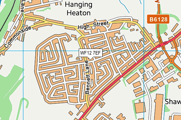 WF12 7EF map - OS VectorMap District (Ordnance Survey)