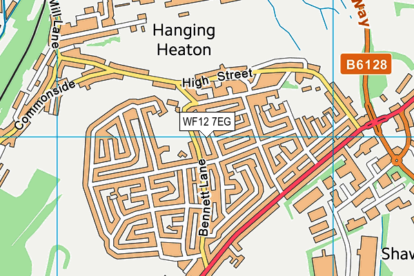 WF12 7EG map - OS VectorMap District (Ordnance Survey)