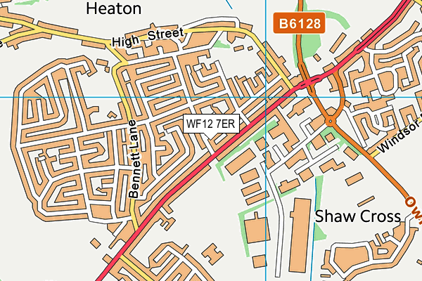 WF12 7ER map - OS VectorMap District (Ordnance Survey)