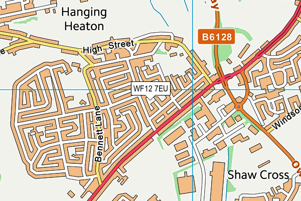 WF12 7EU map - OS VectorMap District (Ordnance Survey)