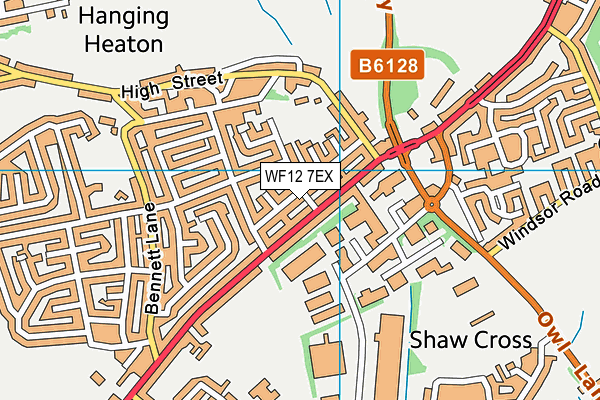 WF12 7EX map - OS VectorMap District (Ordnance Survey)