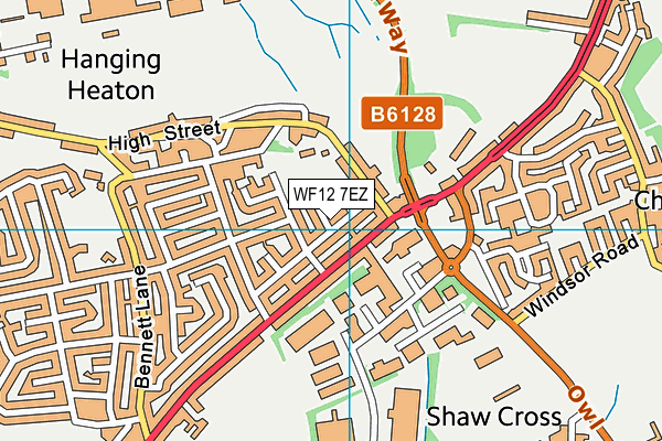 WF12 7EZ map - OS VectorMap District (Ordnance Survey)