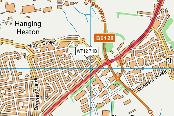 WF12 7HB map - OS VectorMap District (Ordnance Survey)