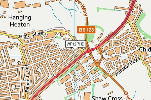 WF12 7HD map - OS VectorMap District (Ordnance Survey)