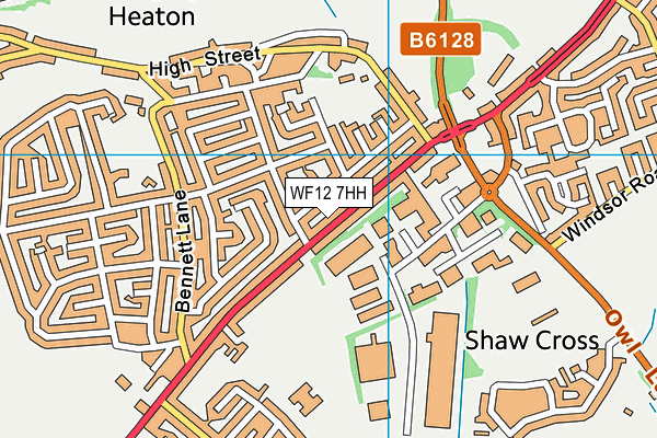 WF12 7HH map - OS VectorMap District (Ordnance Survey)