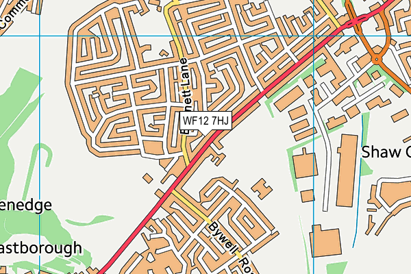 WF12 7HJ map - OS VectorMap District (Ordnance Survey)