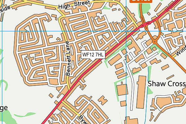 WF12 7HL map - OS VectorMap District (Ordnance Survey)