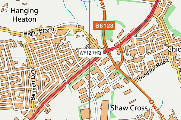 WF12 7HQ map - OS VectorMap District (Ordnance Survey)