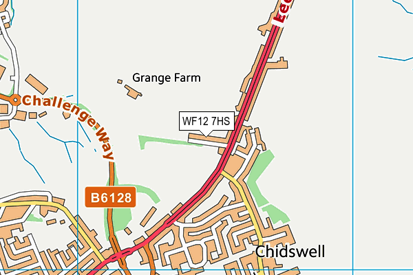 WF12 7HS map - OS VectorMap District (Ordnance Survey)