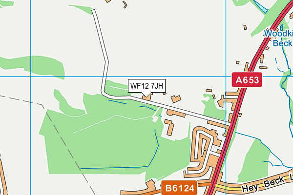 WF12 7JH map - OS VectorMap District (Ordnance Survey)