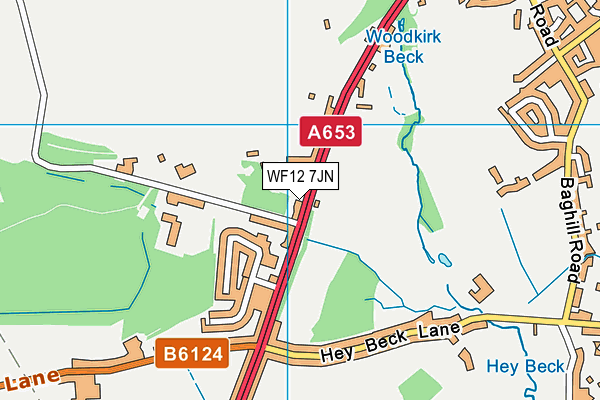 WF12 7JN map - OS VectorMap District (Ordnance Survey)