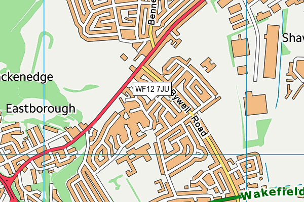 WF12 7JU map - OS VectorMap District (Ordnance Survey)