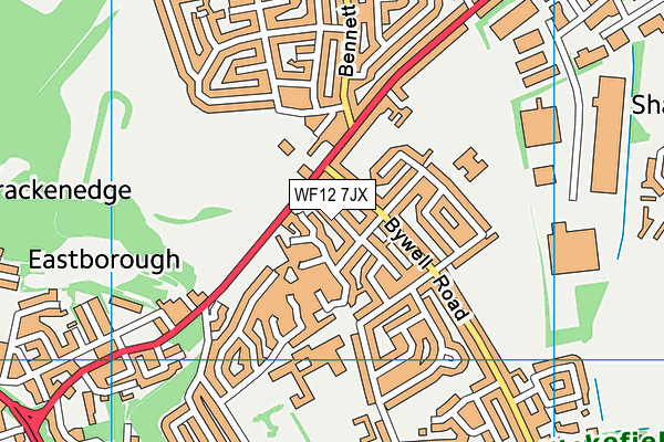 WF12 7JX map - OS VectorMap District (Ordnance Survey)