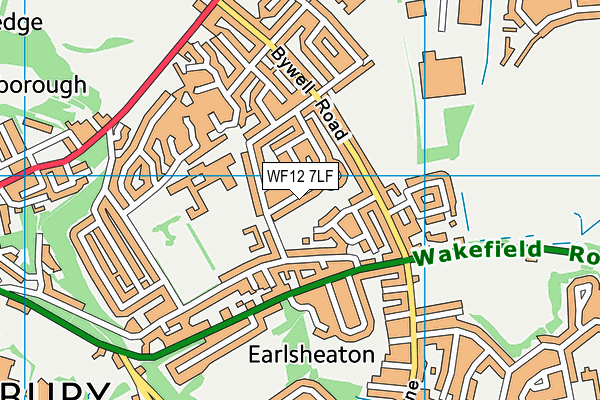 WF12 7LF map - OS VectorMap District (Ordnance Survey)