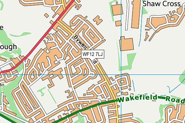 WF12 7LJ map - OS VectorMap District (Ordnance Survey)