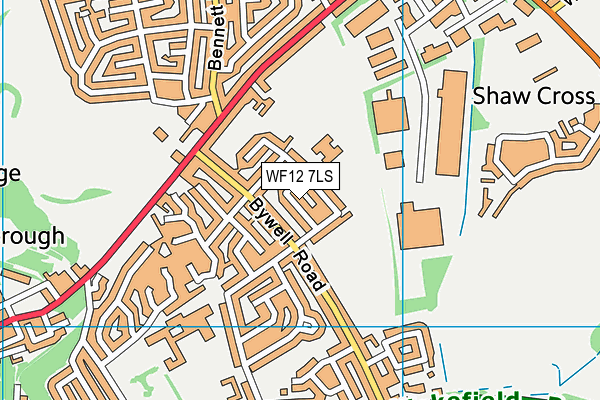 WF12 7LS map - OS VectorMap District (Ordnance Survey)