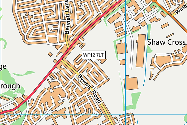 WF12 7LT map - OS VectorMap District (Ordnance Survey)