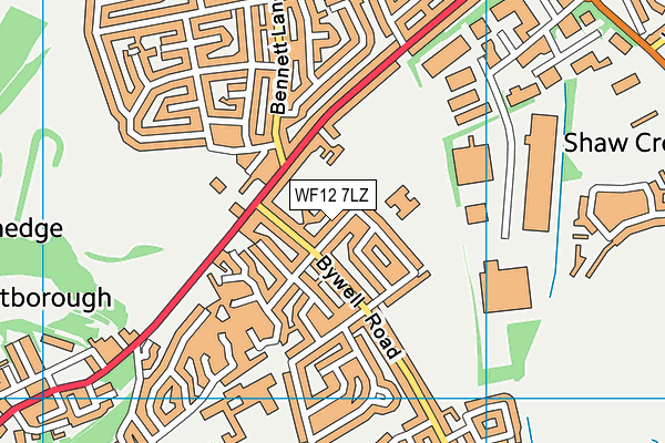 WF12 7LZ map - OS VectorMap District (Ordnance Survey)