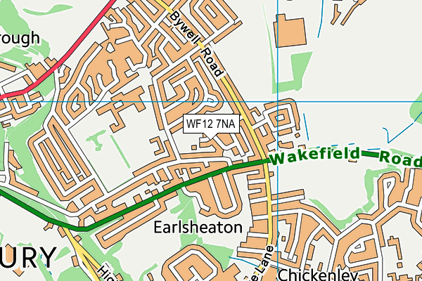 WF12 7NA map - OS VectorMap District (Ordnance Survey)