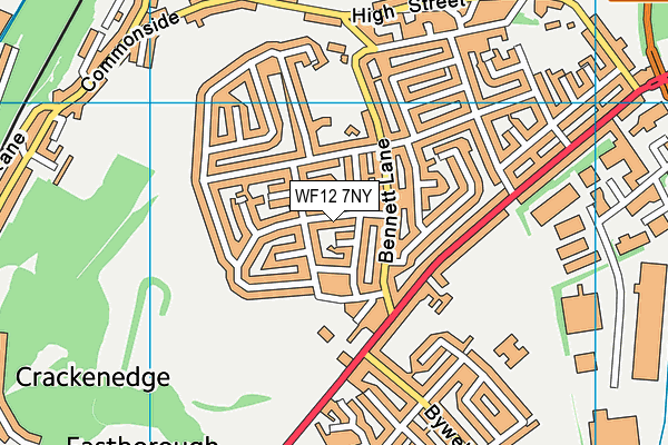 WF12 7NY map - OS VectorMap District (Ordnance Survey)