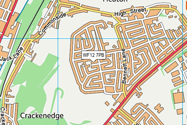 WF12 7PB map - OS VectorMap District (Ordnance Survey)