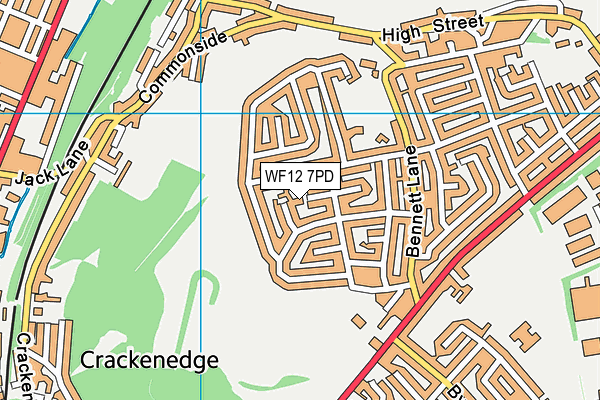WF12 7PD map - OS VectorMap District (Ordnance Survey)