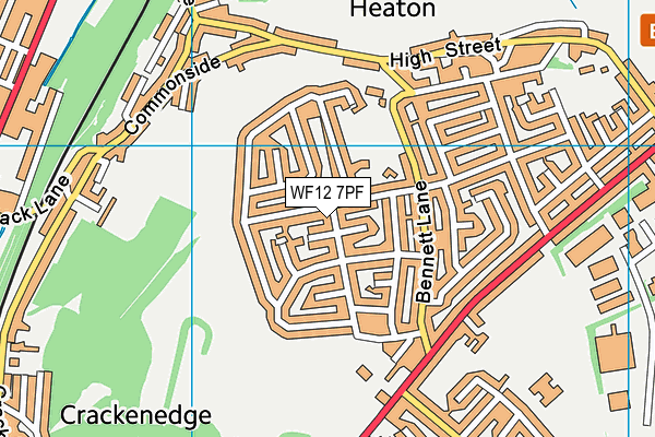 WF12 7PF map - OS VectorMap District (Ordnance Survey)