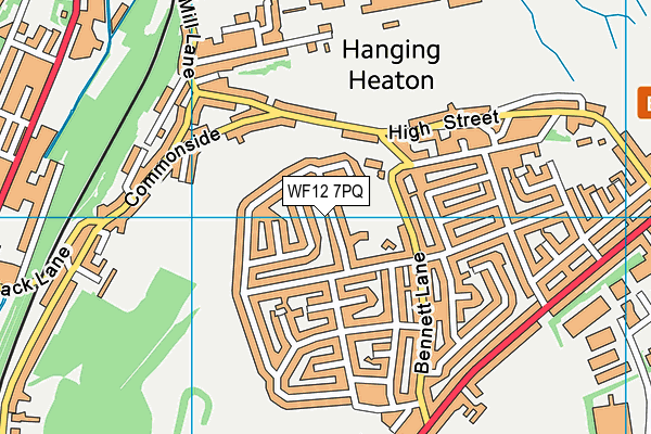 WF12 7PQ map - OS VectorMap District (Ordnance Survey)