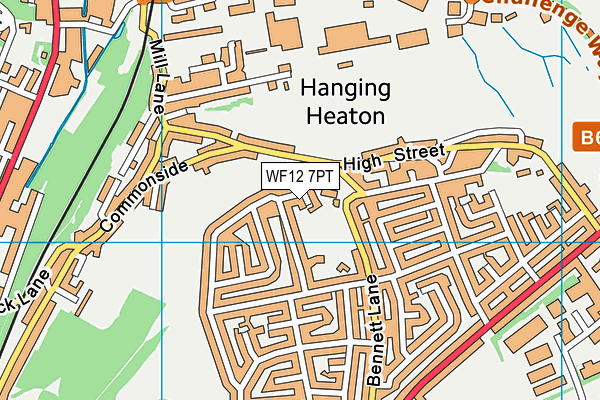 WF12 7PT map - OS VectorMap District (Ordnance Survey)