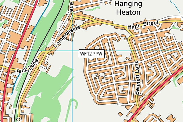 WF12 7PW map - OS VectorMap District (Ordnance Survey)