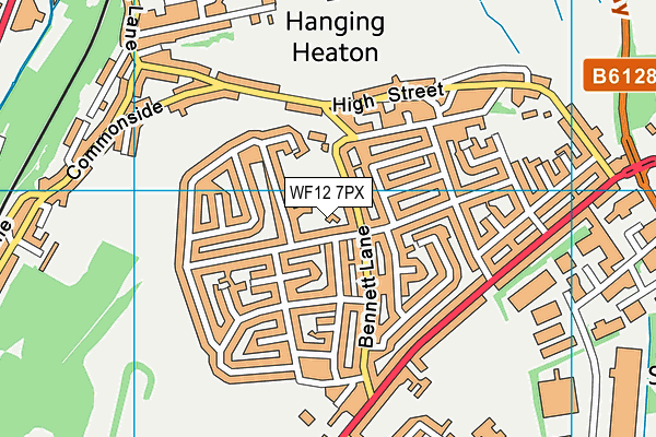 WF12 7PX map - OS VectorMap District (Ordnance Survey)