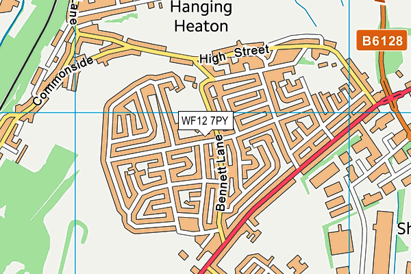 WF12 7PY map - OS VectorMap District (Ordnance Survey)