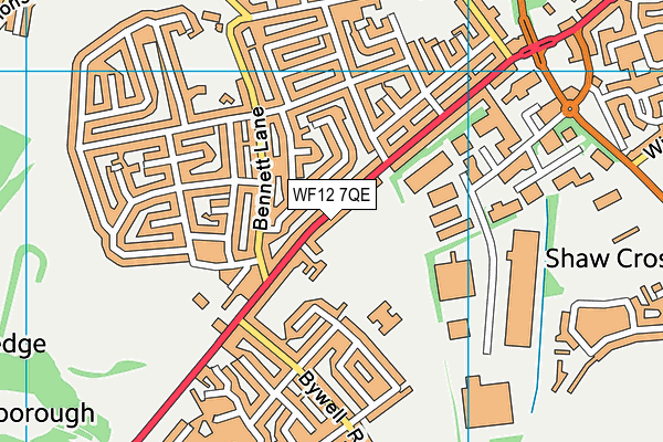 WF12 7QE map - OS VectorMap District (Ordnance Survey)