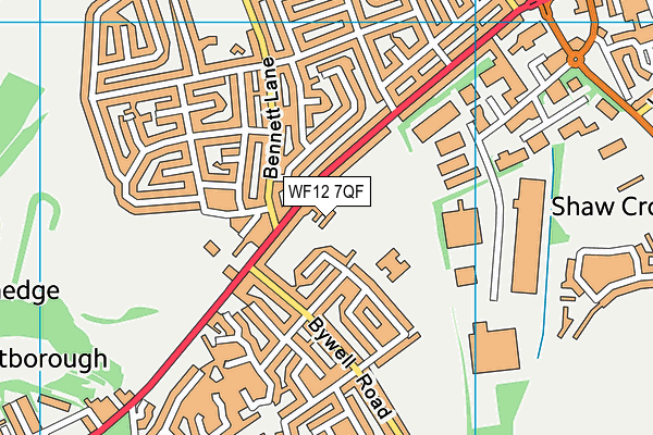 WF12 7QF map - OS VectorMap District (Ordnance Survey)