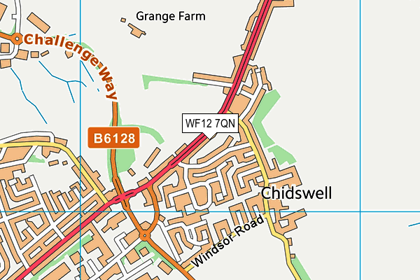 WF12 7QN map - OS VectorMap District (Ordnance Survey)