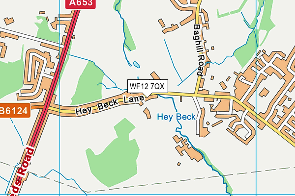 WF12 7QX map - OS VectorMap District (Ordnance Survey)