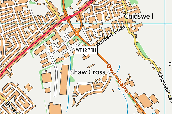 Dewsbury Rams (Flair Stadium) map (WF12 7RH) - OS VectorMap District (Ordnance Survey)