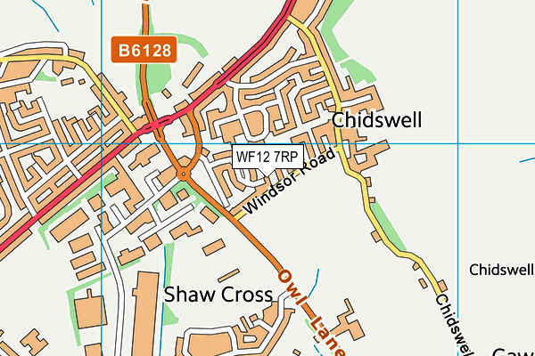 WF12 7RP map - OS VectorMap District (Ordnance Survey)