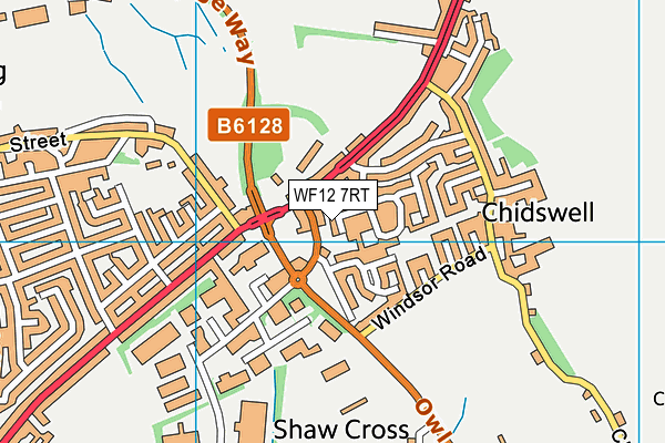 WF12 7RT map - OS VectorMap District (Ordnance Survey)