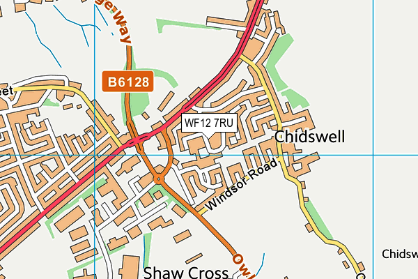 WF12 7RU map - OS VectorMap District (Ordnance Survey)