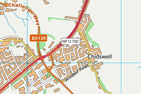 WF12 7SD map - OS VectorMap District (Ordnance Survey)