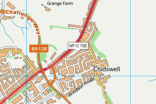 WF12 7SE map - OS VectorMap District (Ordnance Survey)