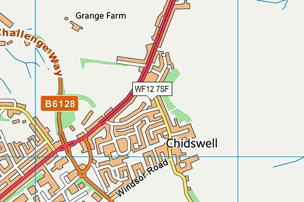 WF12 7SF map - OS VectorMap District (Ordnance Survey)