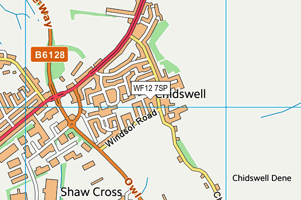 WF12 7SP map - OS VectorMap District (Ordnance Survey)