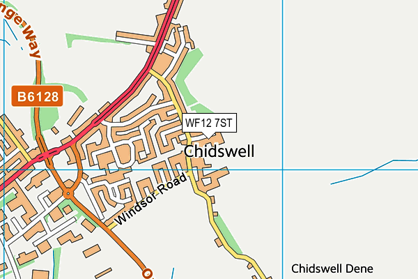 WF12 7ST map - OS VectorMap District (Ordnance Survey)