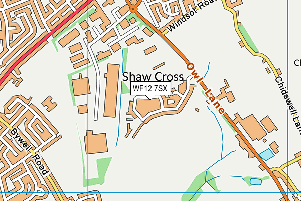 WF12 7SX map - OS VectorMap District (Ordnance Survey)