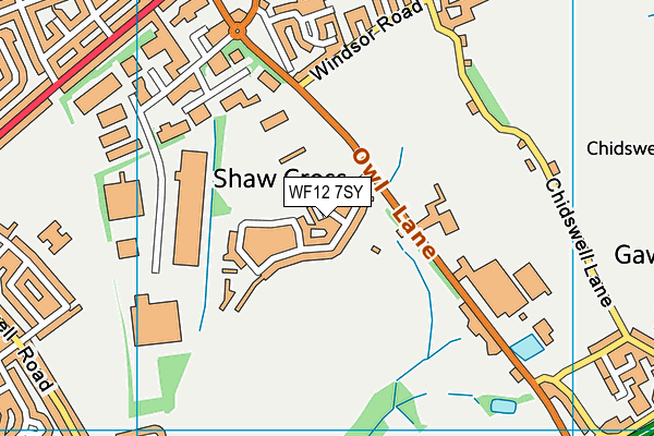 WF12 7SY map - OS VectorMap District (Ordnance Survey)