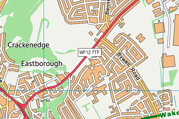 WF12 7TF map - OS VectorMap District (Ordnance Survey)