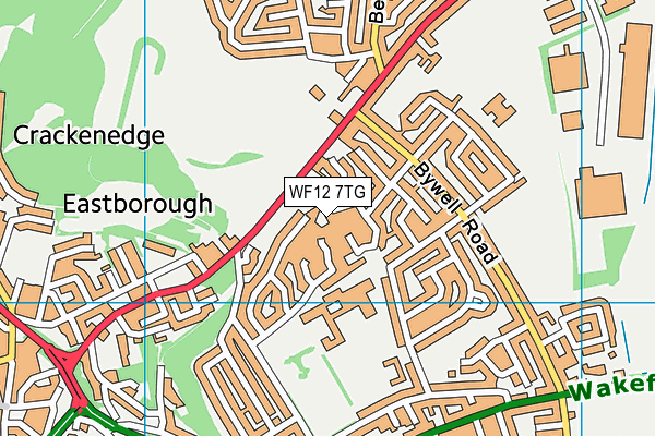 WF12 7TG map - OS VectorMap District (Ordnance Survey)